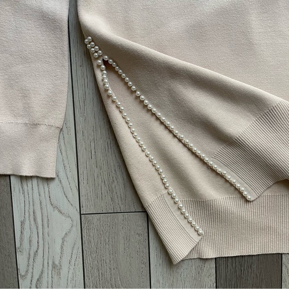 Sandro Cream Crewneck Sweater Classic Knit - Picture 3 of 6